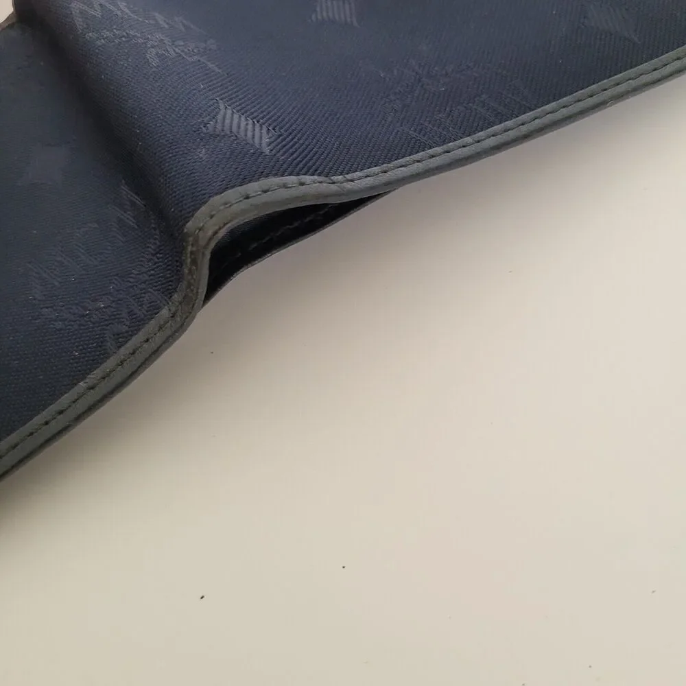 MCM Vintage Men's Wallet Card Case Leather Designer Bifold‎ Signature Navy Blue